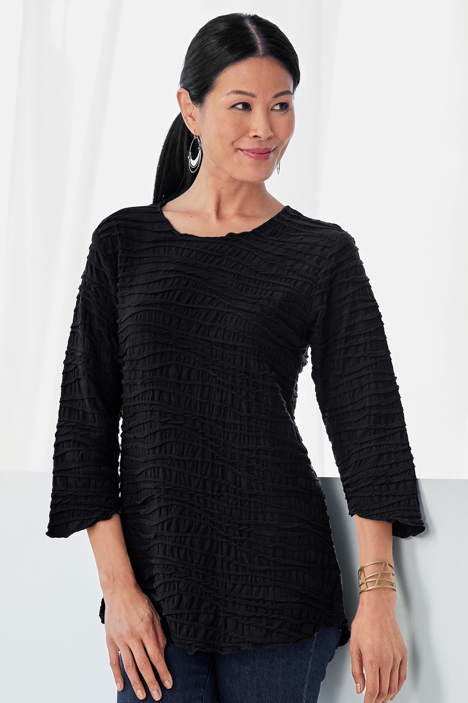 Fiore Classic Shirttail Tunic by Carol Turner (Knit Tunic) | Artful Home