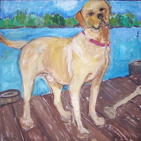 yellow lab watercolor