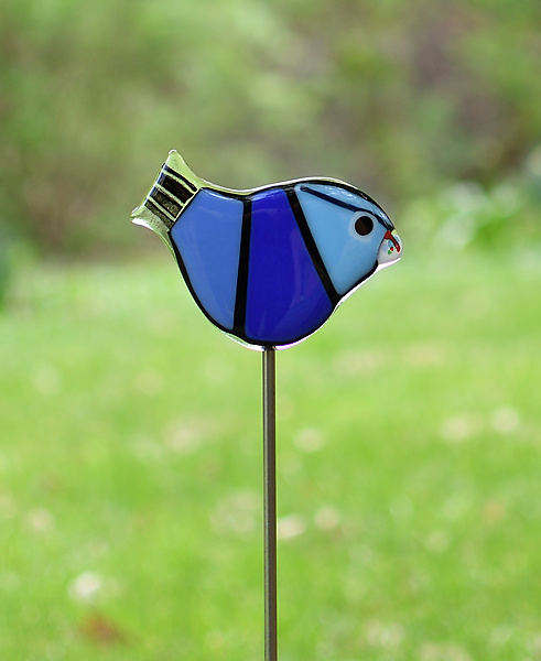 Garden Birds by Terry Gomien (Art Glass Sculpture)