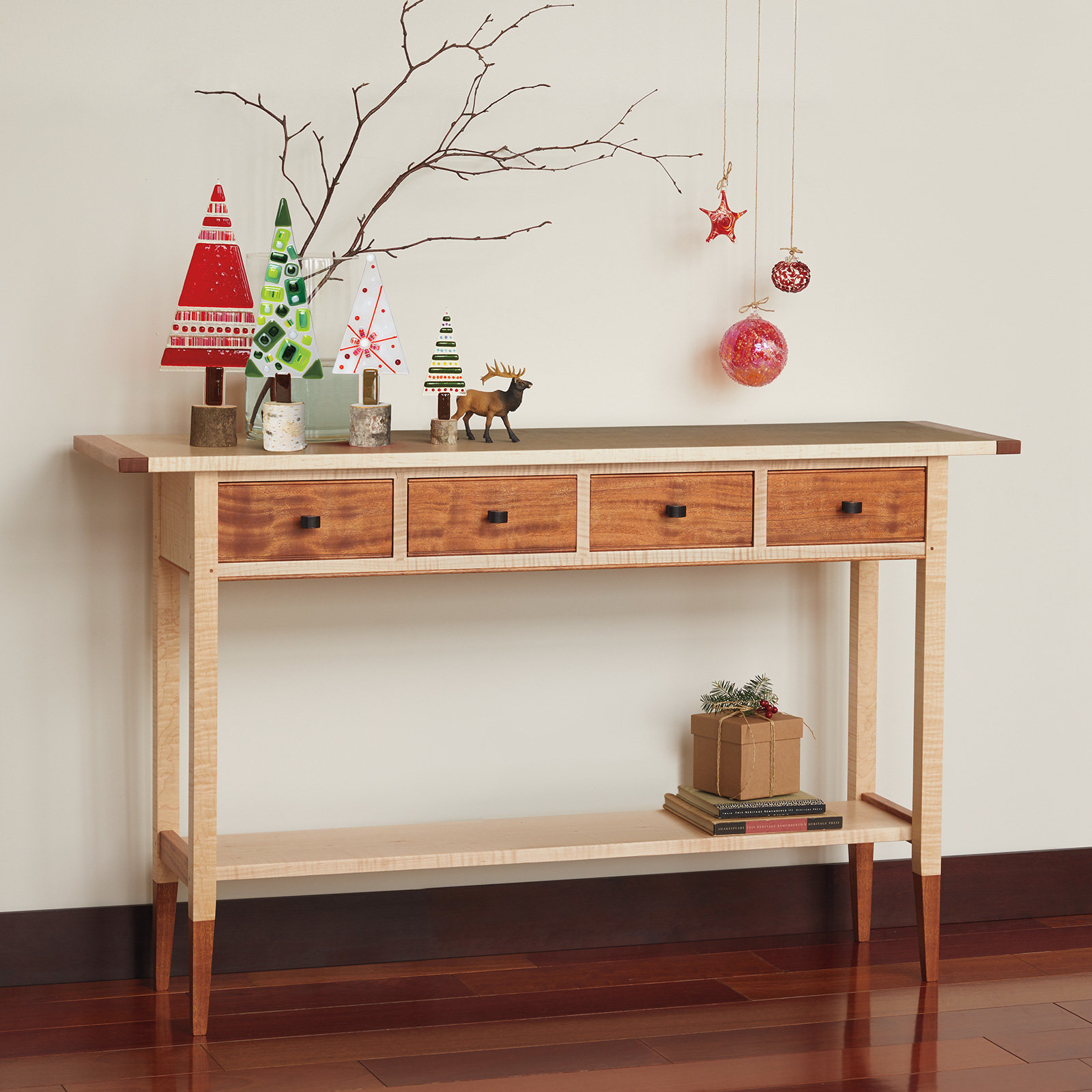 Solid Tiger Maple Table By Tom Dumke Wood Console Table Artful