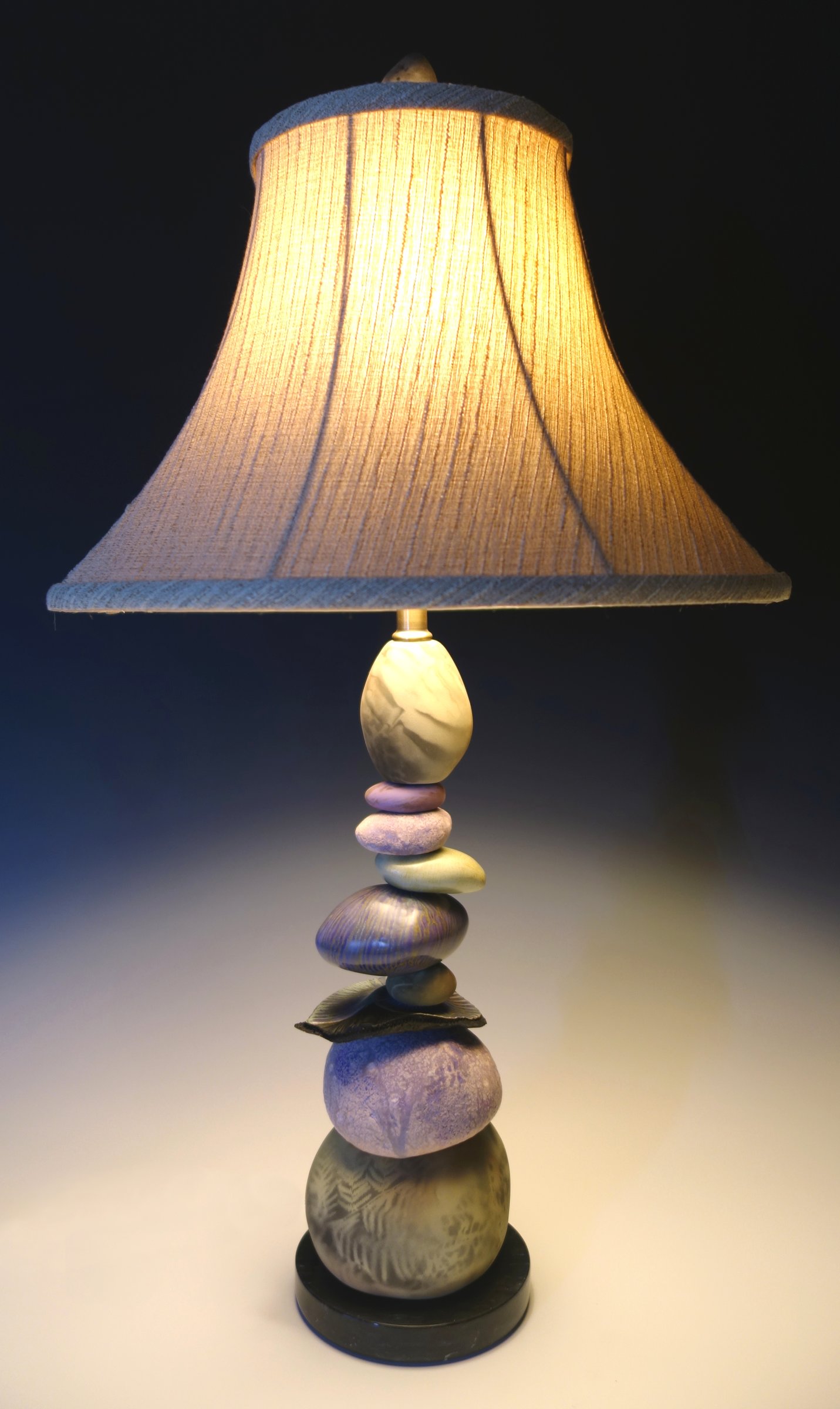 Cool Earth Cairn Lamp by Jan Jacque (Ceramic Table Lamp) | Artful Home