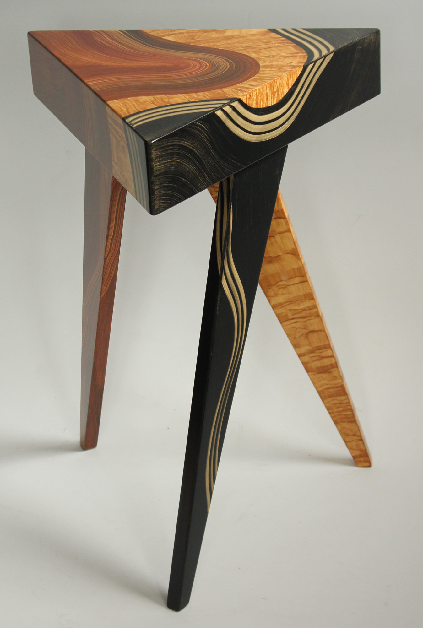 Vienna Triangle Table by Ingela Noren and Daniel Grant (Wood Side Table