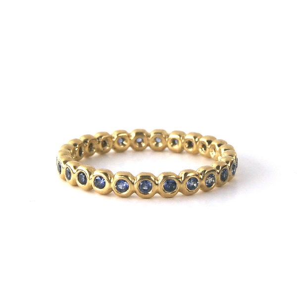 Blue Sapphire Bubble Band by Jessica Fields (Gold & Stone Ring ...