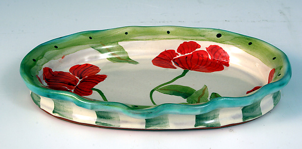 Small Oval Poppy Tray By Peggy Crago Ceramic Tray Artful Home