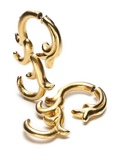 Baroque Swoosh Earrings by Shana Kroiz (Metal Earrings) | Artful Home