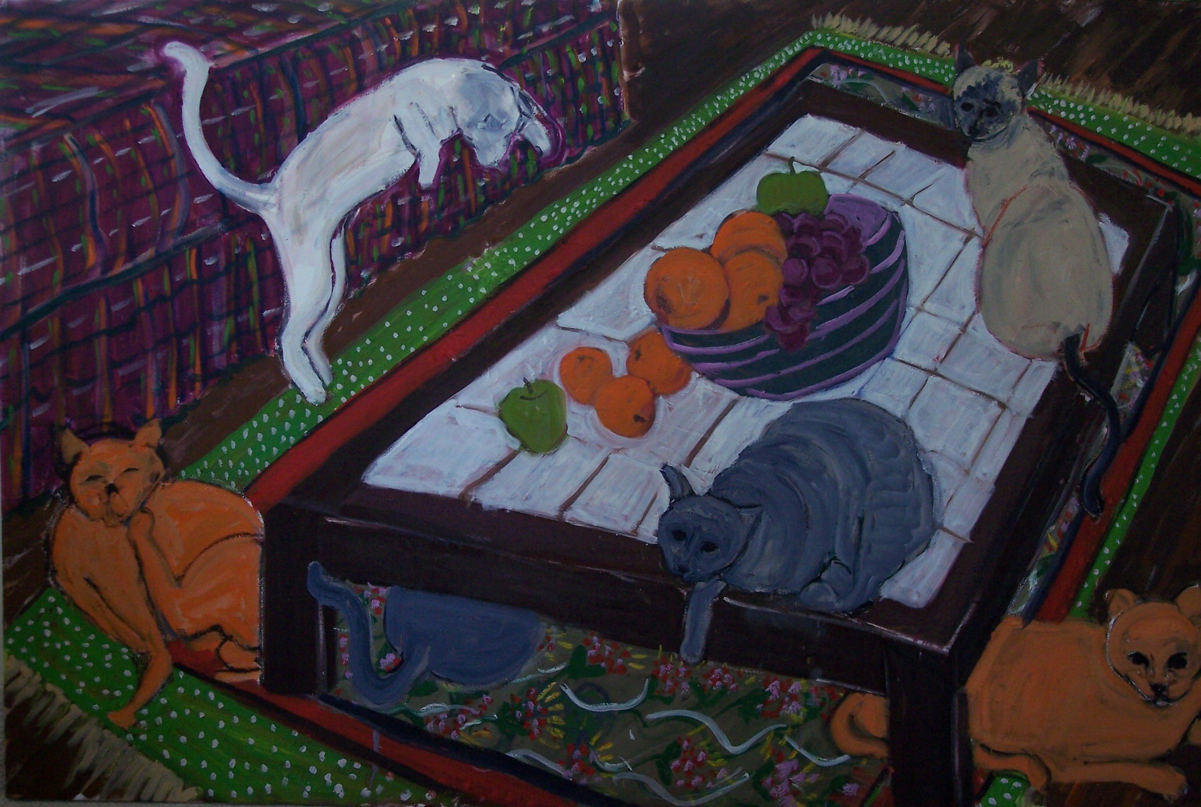 Six Cats by Elisa Root (Oil Painting) | Artful Home