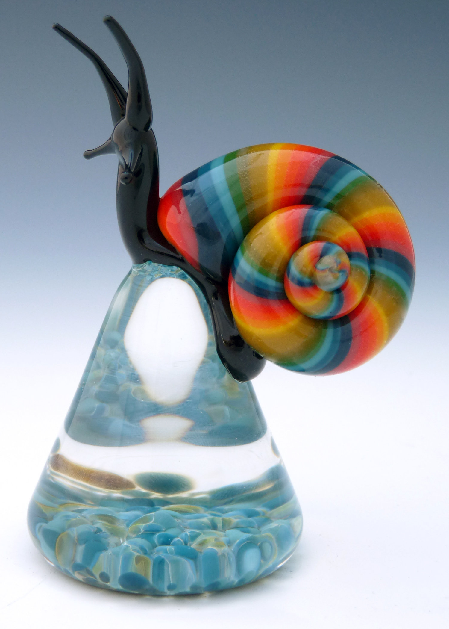 Multicolored Snail by Eric Bailey (Art Glass Paperweight) | Artful Home