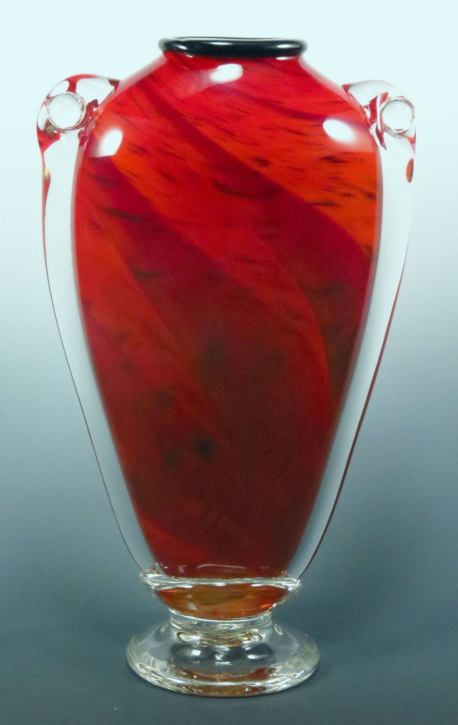 Red Shoulder Vase by Mark Rosenbaum (Art Glass Vase) | Artful Home