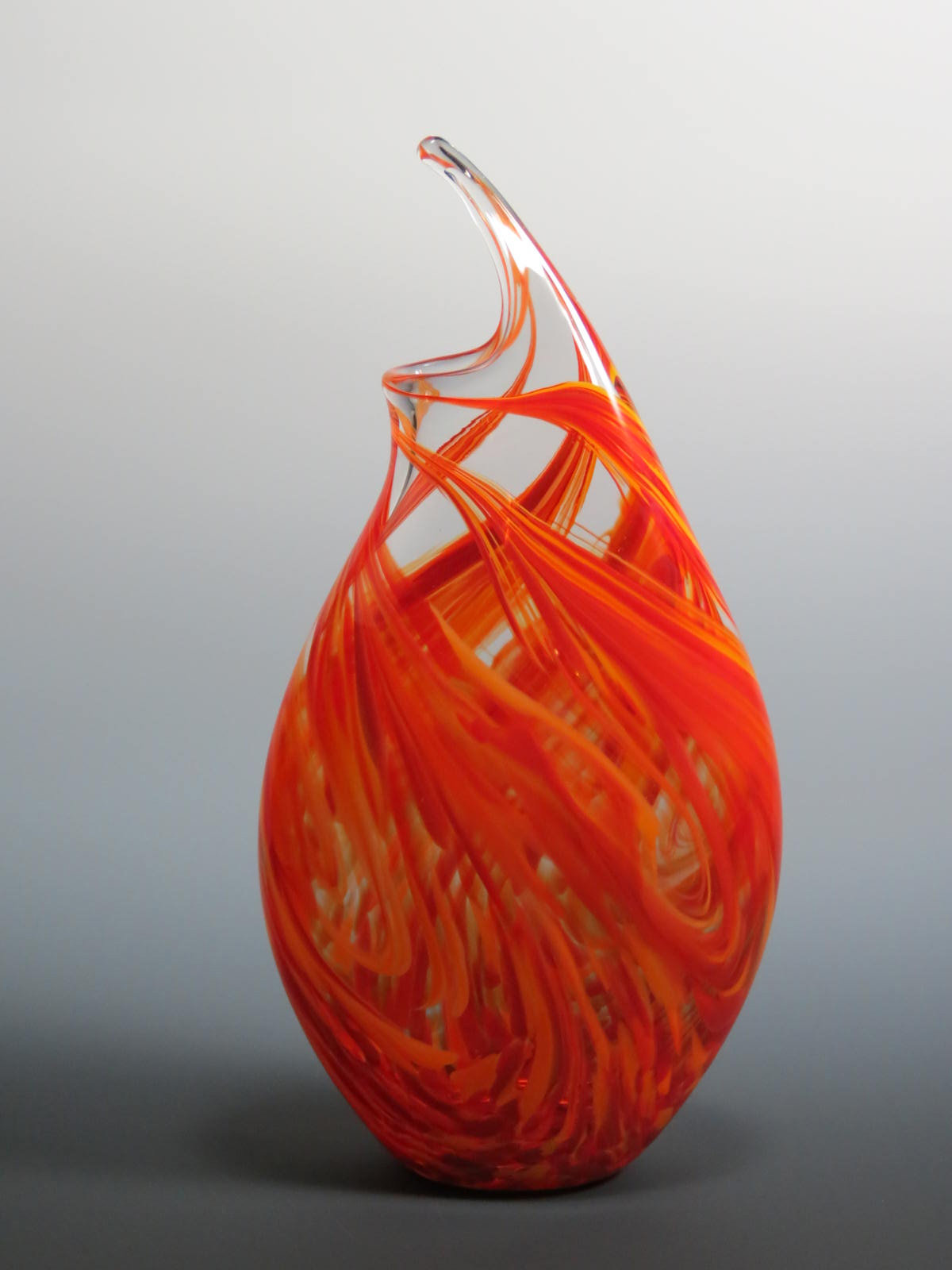 Hot Mix Wave Vase by Mark Rosenbaum Art  Glass  Vase 