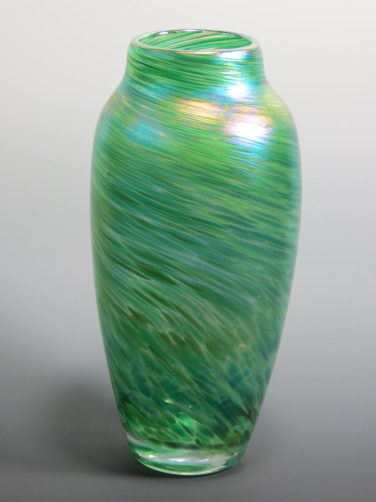 Green Spun Vase by Mark Rosenbaum (Art Glass Vase) | Artful Home