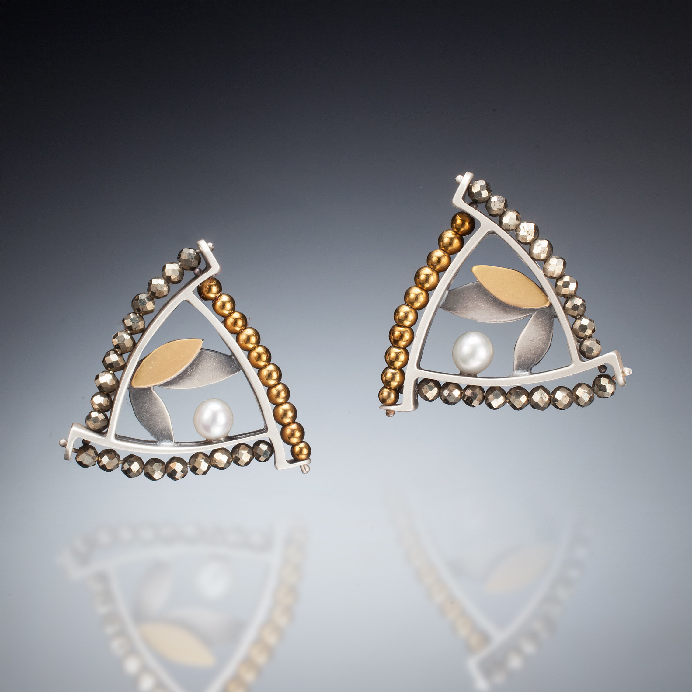 Louise Norrell Triangles & Pearls Earrings