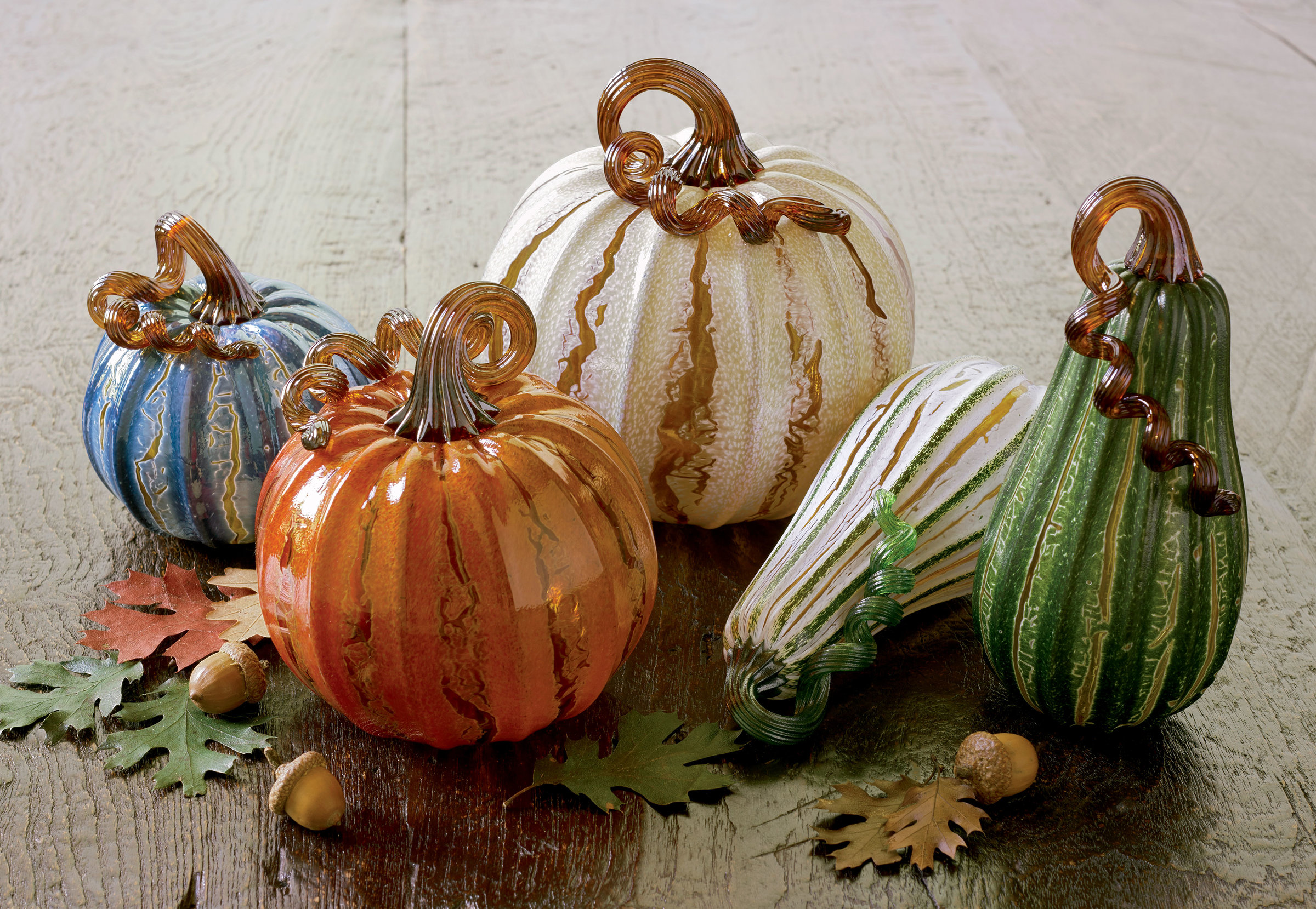 Crackle Pumpkins By Leonoff Art Glass Art Glass Sculpture Artful Home