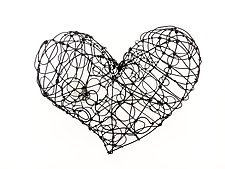 Large Wire Heart by Barbara Gilhooly (Metal Wall Sculpture)