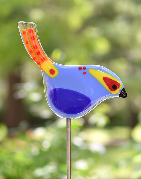 Garden Birds by Terry Gomien (Art Glass Sculpture)