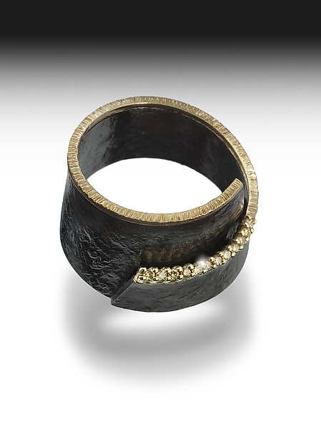 Cyclone Ring by Elizabeth Garvin (Silver, Stone and Gold Ring) | Artful ...