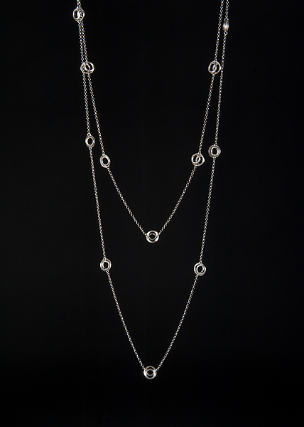 Clasp Station Necklace by Karen and James Moustafellos (Silver Necklace ...