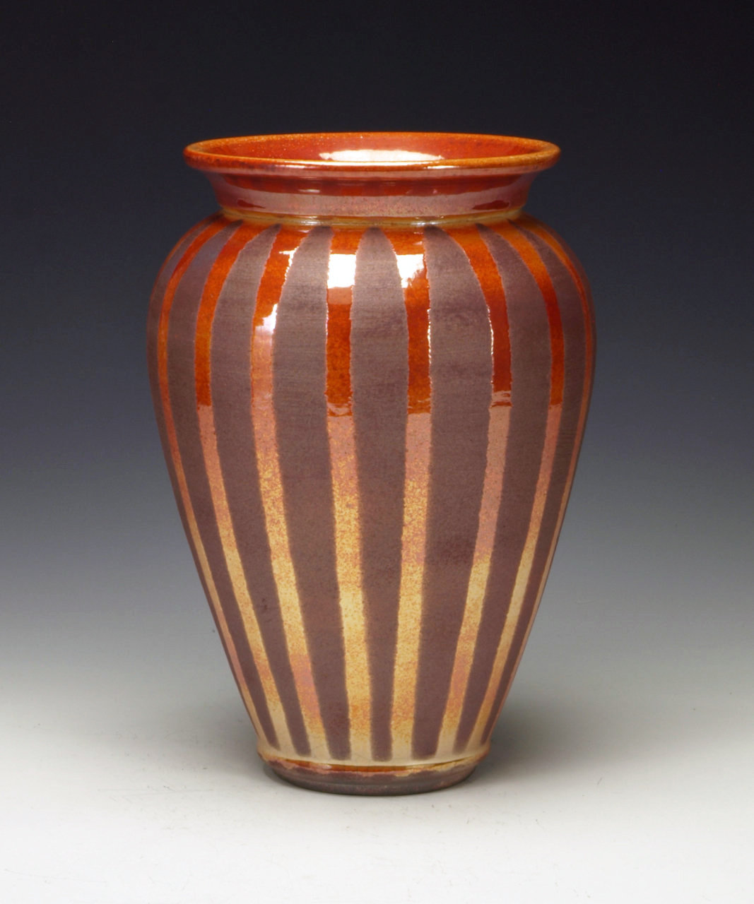 Golden Striped Raku Vessel by Lance Timco (Ceramic Vessel) Artful Home