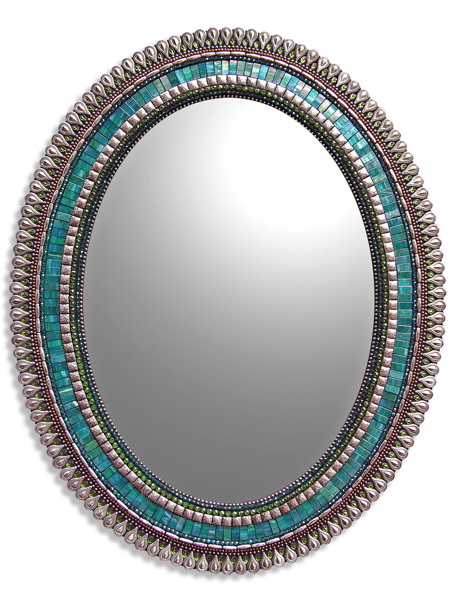 Teal Drop by Angie Heinrich (Mosaic Mirror) | Artful Home