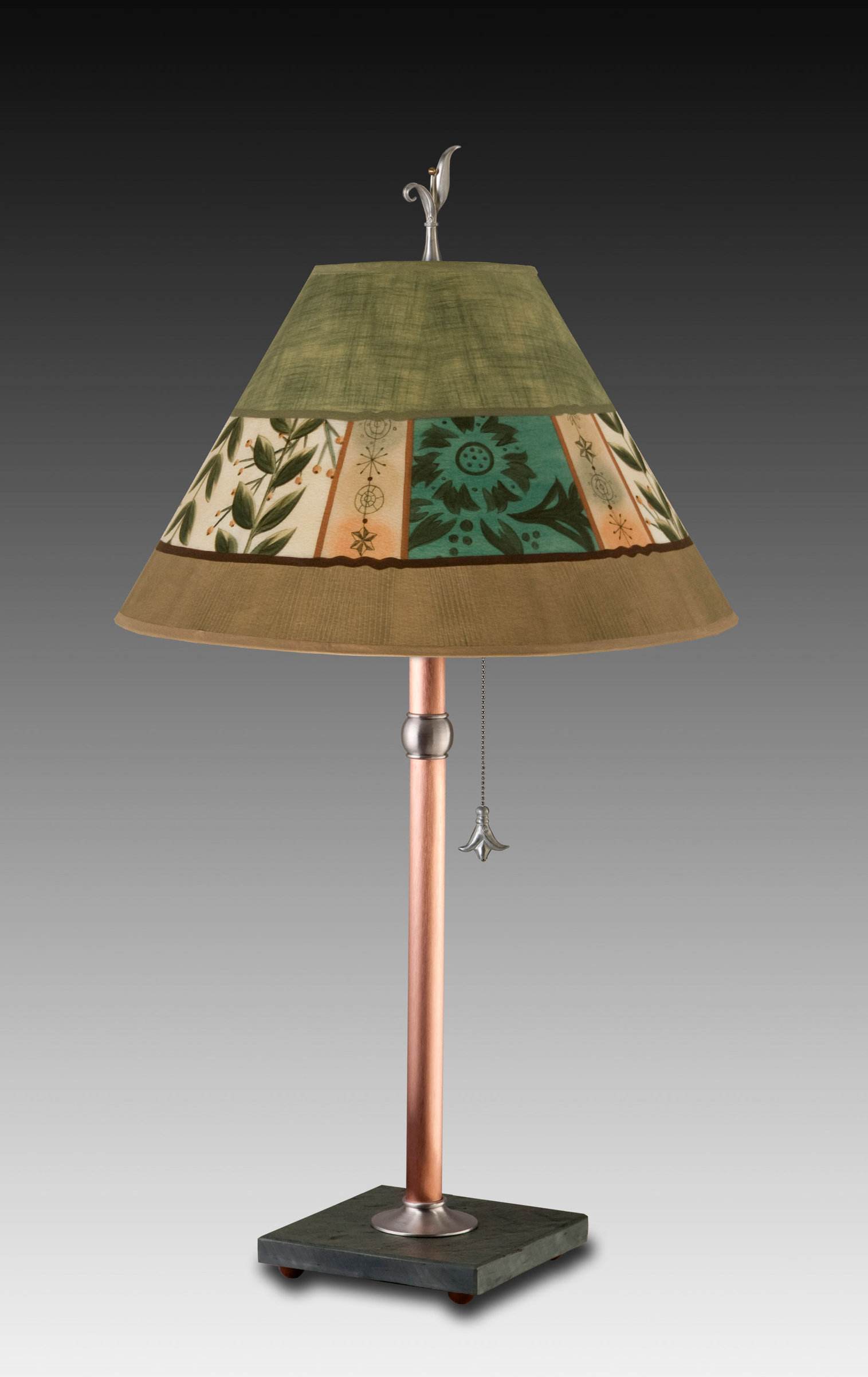 Copper Table Lamp with Medium Conical Shade in Spring ...