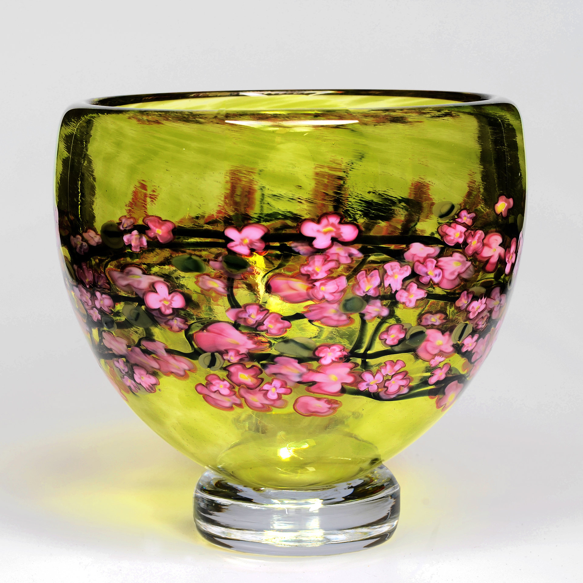 Cherry Blossom Footed Bowl on Lime by Shawn Messenger (Art ...