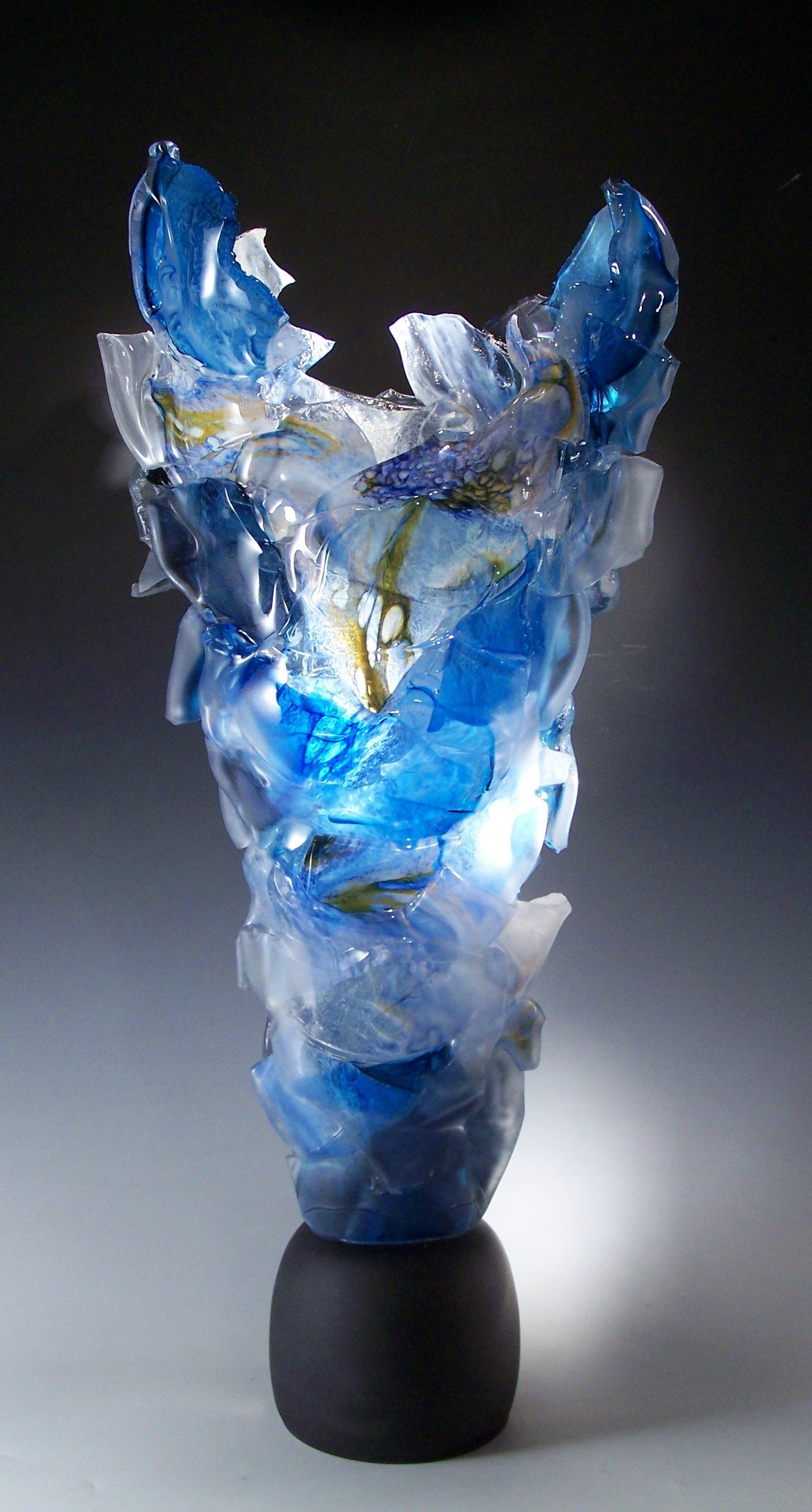 Blue Monument by Caleb Nichols (Art Glass Sculpture) | Artful Home