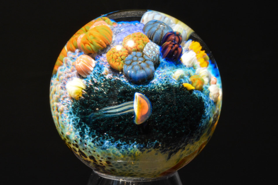 Coral Reef Marble by Aaron Slater (Art Glass Marble) | Artful Home