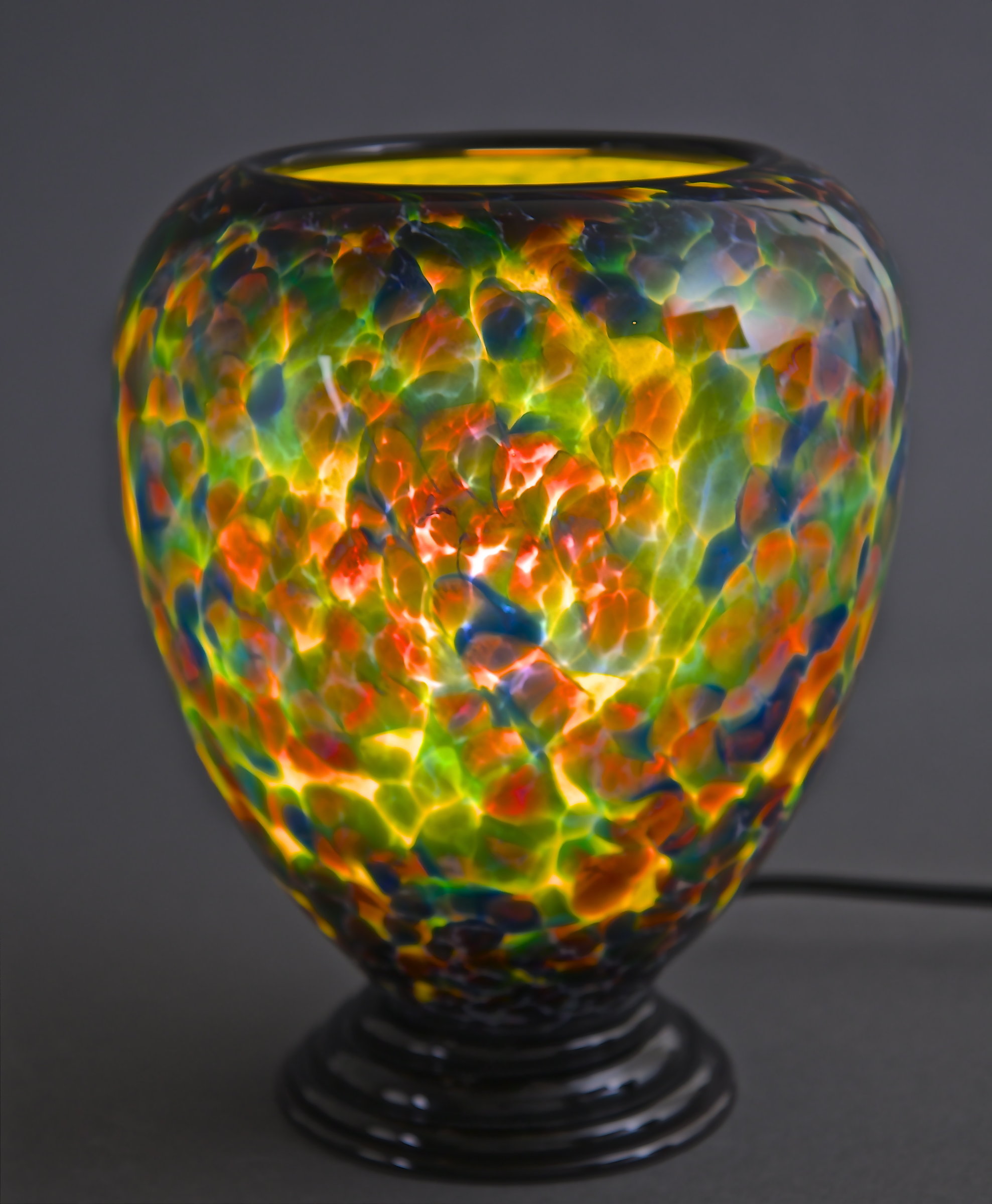 Multi Colored Table Lamps / Vintage Multi Color Glaze Ceramic Table